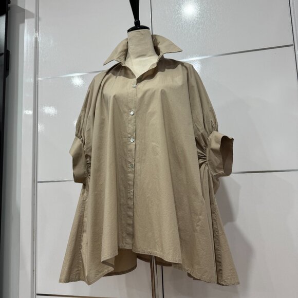 Italian 100% Cotton Oversized Button Up Shirt NWOT, One Size - Picture 5 of 14